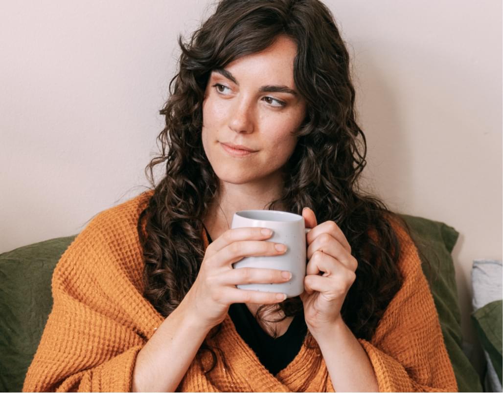 girl drink coffee